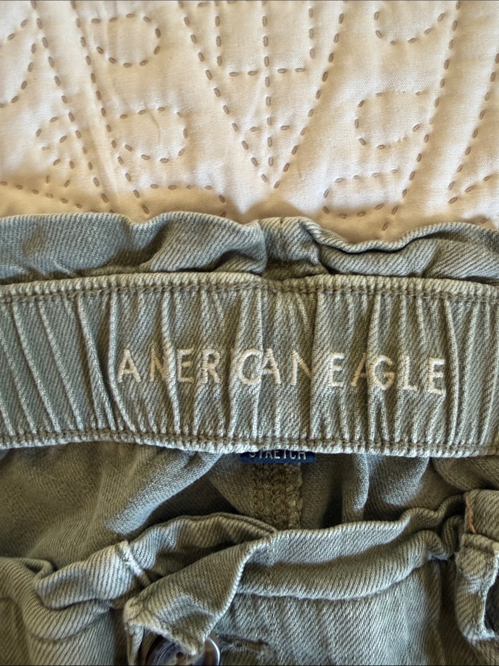 American Eagle Outfitters Olive Green Elastic Waist Shorts